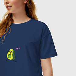 Футболка оверсайз женская Влюбленное авокадо, цвет: тёмно-синий — фото 2