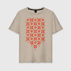 Женская футболка оверсайз Белорусская вышиванка