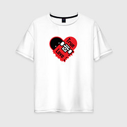 Женская футболка оверсайз Настоящая Любовь Скейтборд