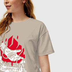 Футболка оверсайз женская Cyberpunk 2077 SAMURAI, цвет: миндальный — фото 2