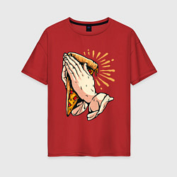 Женская футболка оверсайз Holy Pizza