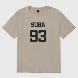 Футболка оверсайз женская BTS - Suga 93, цвет: миндальный