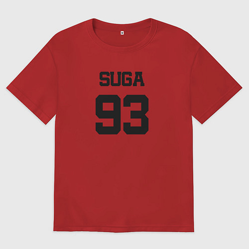 Женская футболка оверсайз BTS - Suga 93 / Красный – фото 1