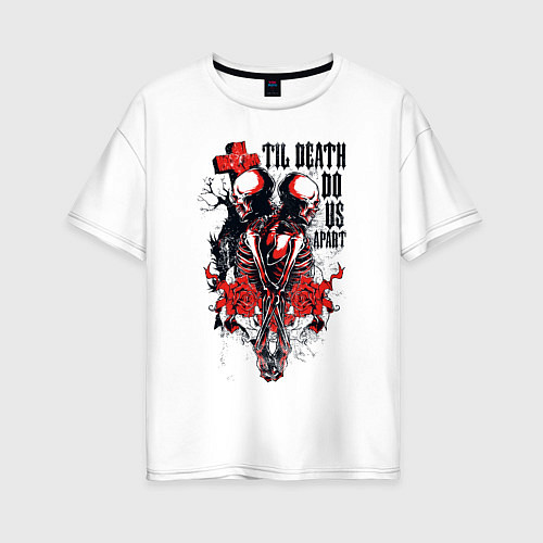 Женская футболка оверсайз Skull Death / Белый – фото 1