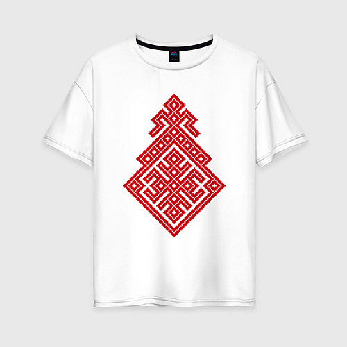 Женская футболка оверсайз Славянский Оберег Макошь / Белый – фото 1