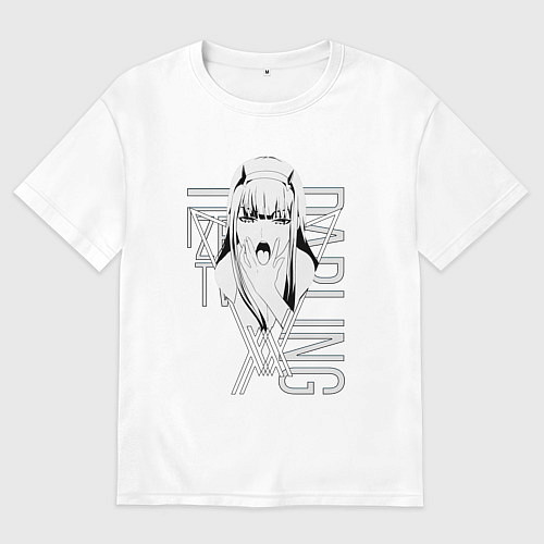 Женская футболка оверсайз Zero Two / Белый – фото 1