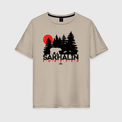 Женская футболка оверсайз Sakhalin forever