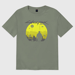 Футболка оверсайз женская Cyberpunk 2077 CITY, цвет: авокадо