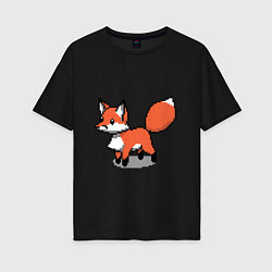 Женская футболка оверсайз Minecraft Pixel art fox