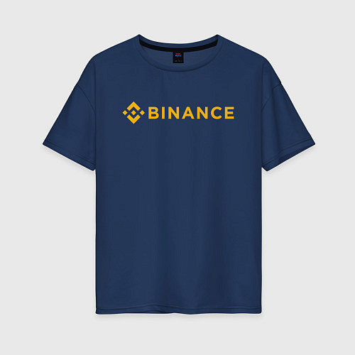 Женская футболка оверсайз BINANCE БИНАНС БИРЖА / Тёмно-синий – фото 1