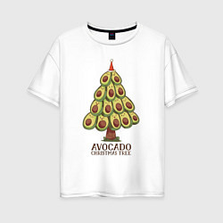 Женская футболка оверсайз Avocado Christmas Tree