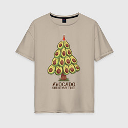 Футболка оверсайз женская Avocado Christmas Tree, цвет: миндальный