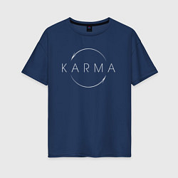 Футболка оверсайз женская КАРМА KARMA, цвет: тёмно-синий