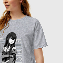 Футболка оверсайз женская Kurisu Makise, цвет: меланж — фото 2