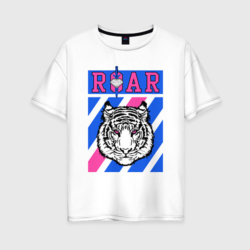 Женская футболка оверсайз Roar Tiger / Белый – фото 1