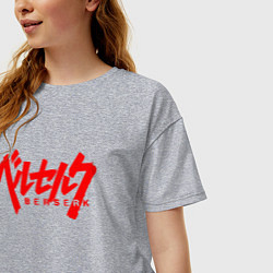 Футболка оверсайз женская БЕРСЕРК КЛЕЙМО НА СПИНЕ, цвет: меланж — фото 2