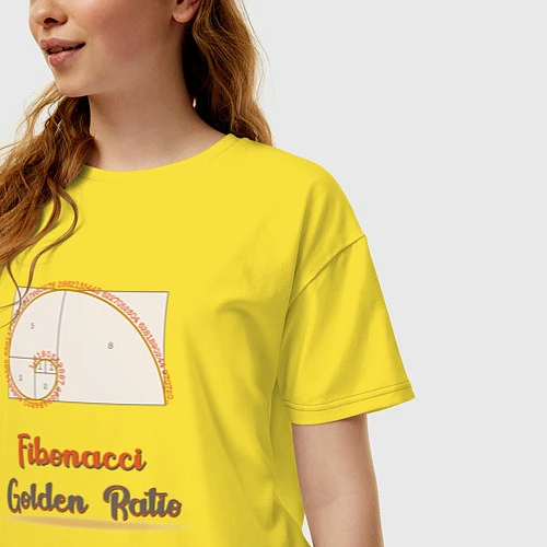 Женская футболка оверсайз Fibonacci Золотое сечение / Желтый – фото 3