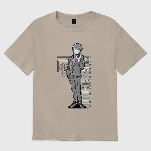 Женская футболка оверсайз Моб Психо 100 / Миндальный – фото 1