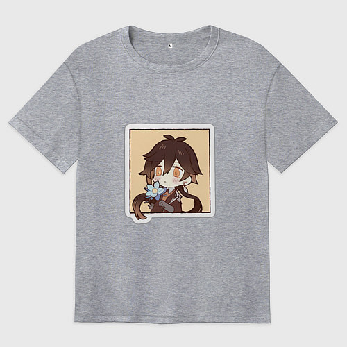 Женская футболка оверсайз Чжун Ли / Меланж – фото 1