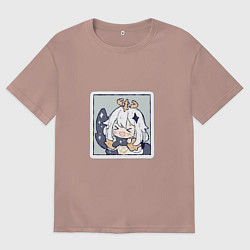 Футболка оверсайз женская Паймон, цвет: пыльно-розовый