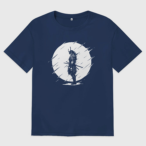 Женская футболка оверсайз САМУРАИ SAMURAI / Тёмно-синий – фото 1