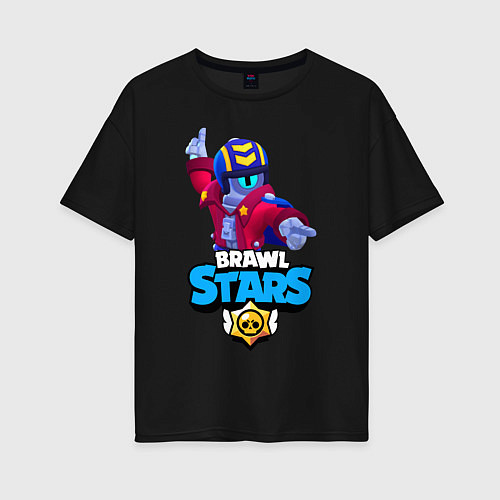 Женская футболка оверсайз STU - Brawl Stars / Черный – фото 1