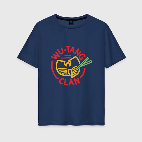 Женская футболка оверсайз Wu-Tang Clan / Тёмно-синий – фото 1