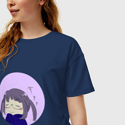 Футболка оверсайз женская Тиаки, цвет: тёмно-синий — фото 2