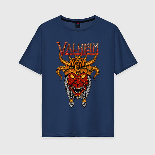 Женская футболка оверсайз Valheim / Тёмно-синий – фото 1