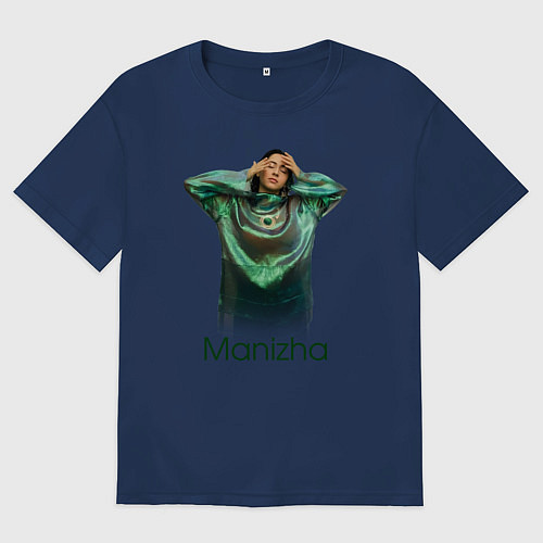 Женская футболка оверсайз Манижа Manizha / Тёмно-синий – фото 1