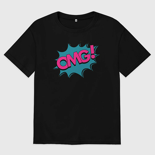 Женская футболка оверсайз OMG! Комикс / Черный – фото 1