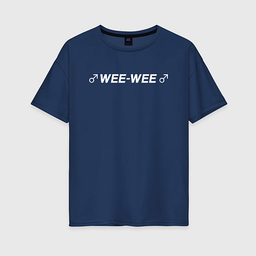 Женская футболка оверсайз WEE-WEE / Тёмно-синий – фото 1
