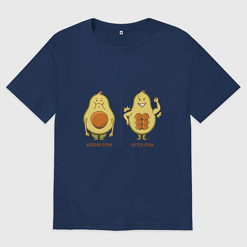 Женская футболка оверсайз Спортивный Авокадо / Тёмно-синий – фото 1