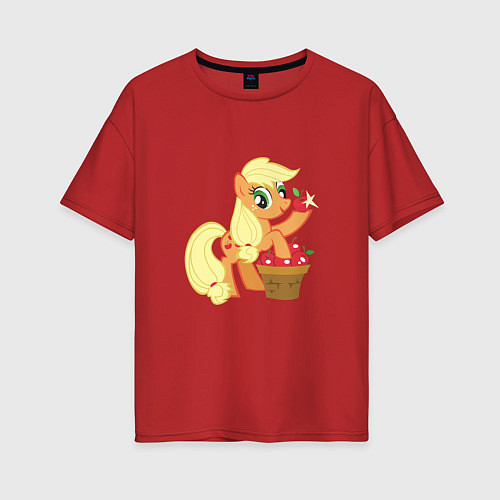 Женская футболка оверсайз Applejack / Красный – фото 1