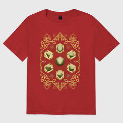 Футболка оверсайз женская DnD Dices: Celtic Motifs, цвет: красный
