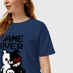 Футболка оверсайз женская MONOKUMA GAME OVER, цвет: тёмно-синий — фото 2