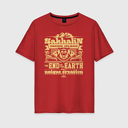 Женская футболка оверсайз Сахалин - остров мечты