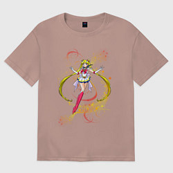 Футболка оверсайз женская Sailor MooN Сейлор Мун, цвет: пыльно-розовый
