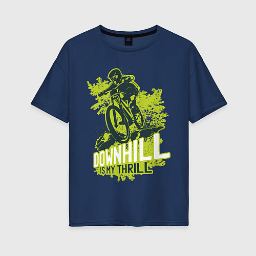 Женская футболка оверсайз Downhill / Тёмно-синий – фото 1