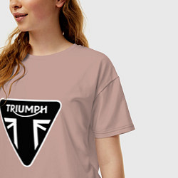 Футболка оверсайз женская Triumph Мото Лого Z, цвет: пыльно-розовый — фото 2