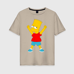 Женская футболка оверсайз Барт Симпсон