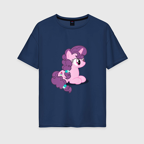 Женская футболка оверсайз Pony Pink Mammal Purple - Litt / Тёмно-синий – фото 1