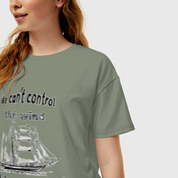 Футболка оверсайз женская Парусник, цвет: авокадо — фото 2