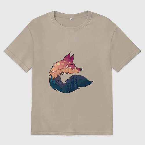 Женская футболка оверсайз Дух леса / Миндальный – фото 1