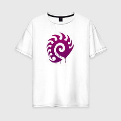 Женская футболка оверсайз Zerg logo Purple