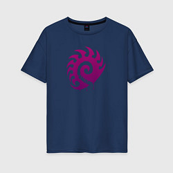 Женская футболка оверсайз Zerg logo Purple