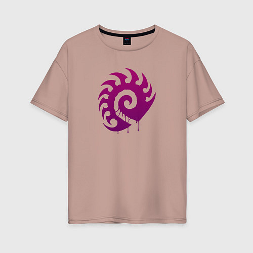 Женская футболка оверсайз Zerg logo Purple / Пыльно-розовый – фото 1