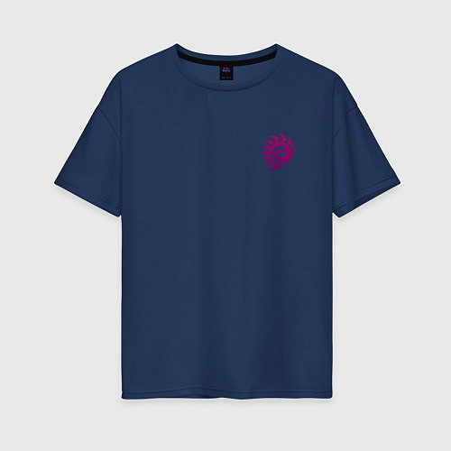 Женская футболка оверсайз Zerg logo mini Purple / Тёмно-синий – фото 1