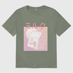 Женская футболка оверсайз Vaporwave Strawberry Milk