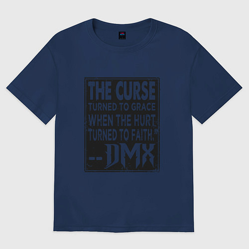 Женская футболка оверсайз DMX - The Curse / Тёмно-синий – фото 1